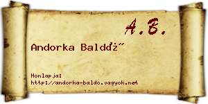 Andorka Baldó névjegykártya
